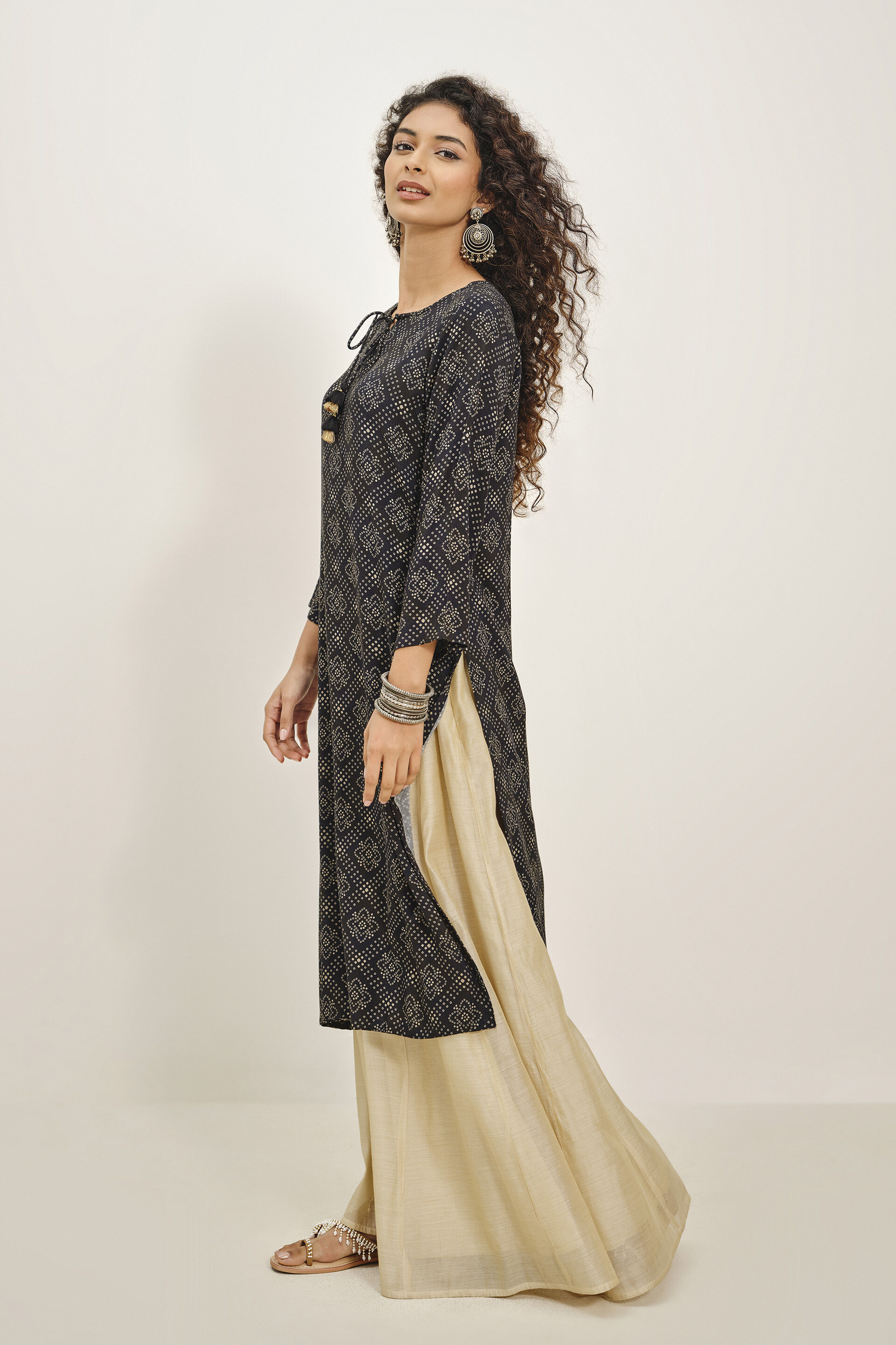 Raat Kalee Kurta, Black, image 4